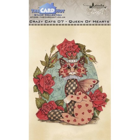 (LRCC007)The Card Hut Crazy Cats Queen of Hearts Clear Stamps