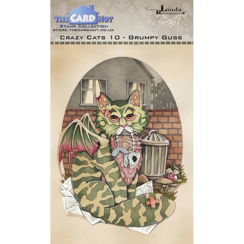 (LRCC010)The Card Hut Crazy Cats Grumpy Guss Clear Stamps