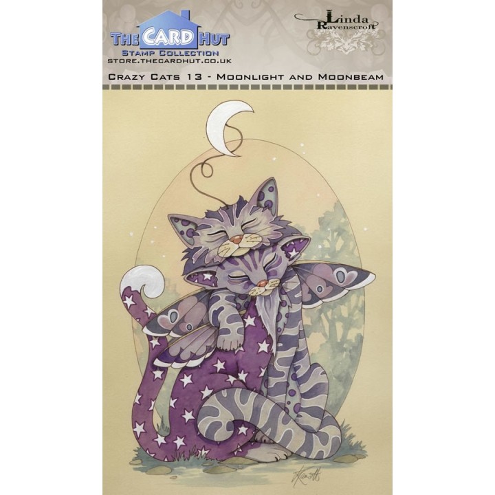 (LRCC013)The Card Hut Crazy Cats Moonlight & Moonbeam Clear Stamps