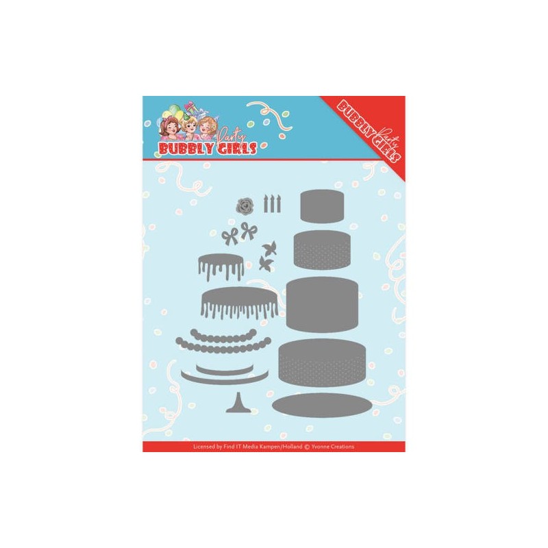 (YCD10202)Dies - Yvonne Creations - Bubbly Girls Party - Birthday Cake