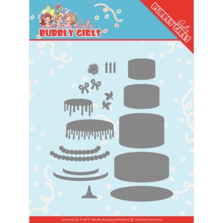 (YCD10202)Dies - Yvonne Creations - Bubbly Girls Party - Birthday Cake