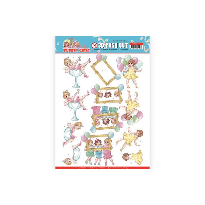 (SB10439)3D Pushout - Yvonne Creations - Bubbly Girls - Party - Let's have fun