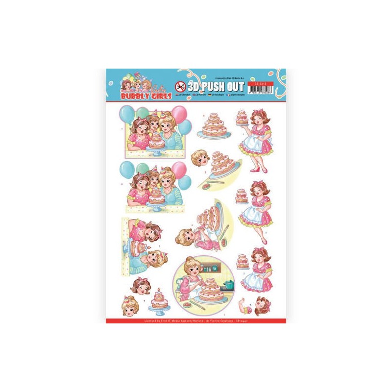 (SB10440)3D Pushout - Yvonne Creations - Bubbly Girls - Party - Baking