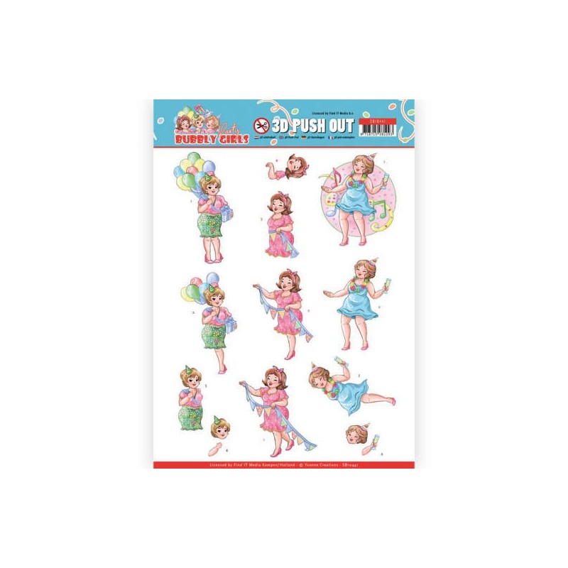 (SB10441)3D Pushout - Yvonne Creations - Bubbly Girls - Party - Party Time