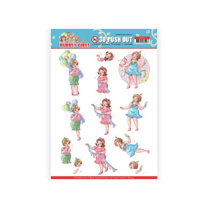 (SB10441)3D Pushout - Yvonne Creations - Bubbly Girls - Party - Party Time