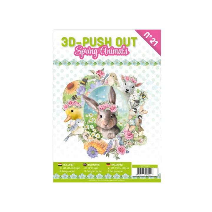 (3DPO10021)3D Push Out boek 21 - Spring Animals