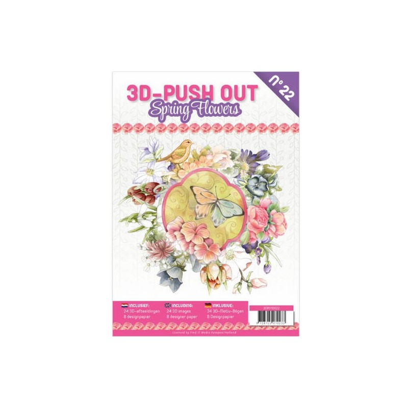 (3DPO10022)3D Push Out boek 22 - Spring Flowers