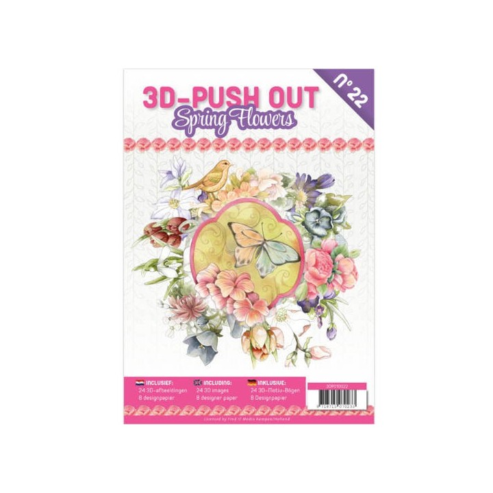 (3DPO10022)3D Push Out boek 22 - Spring Flowers