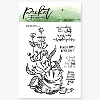 (OC-115)Picket Fence Studios Whelk Shell Scene Clear Stamps
