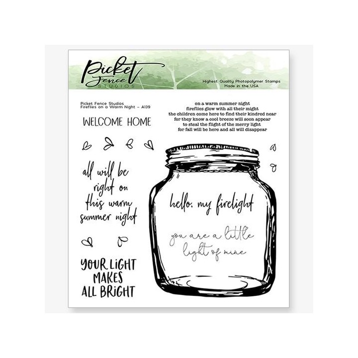 (A-139)Picket Fence Studios Fireflies on a Warm Night Clear Stamps