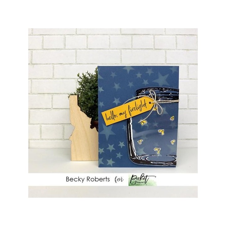 (A-139)Picket Fence Studios Fireflies on a Warm Night Clear Stamps