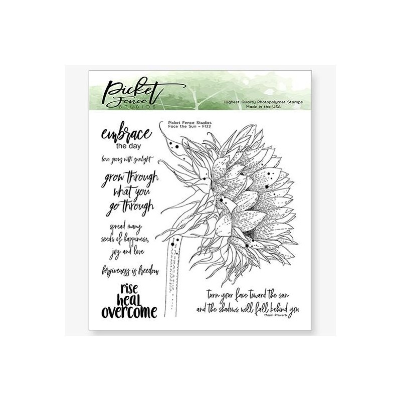 (F-133)Picket Fence Studios Face The Sun Clear Stamps
