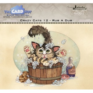 (LRCC012)The Card Hut Crazy Cats Rub A Dub Clear Stamps