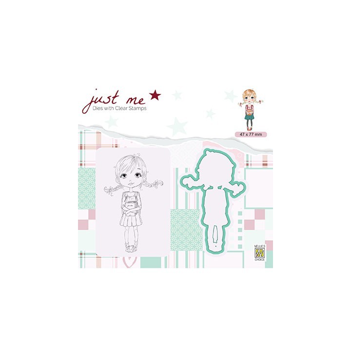 (JMSD002)Nellie's Shape Dies with clear stamp Back to School