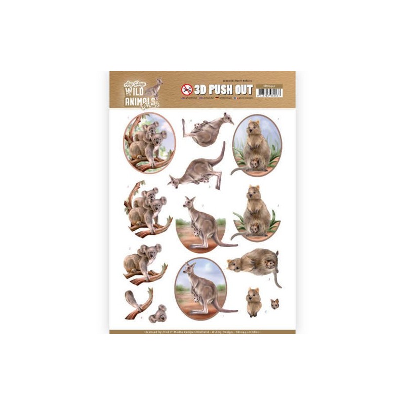 (SB10442)3D Pushout - Amy Design - Wild Animals Outback - Kangaroo