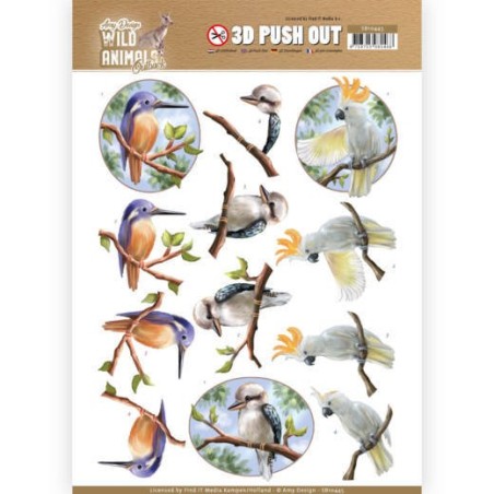 (SB10445)3D Pushout - Amy Design - Wild Animals Outback - Parrot