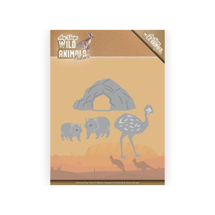 (ADD10207)Dies - Amy Design - Wild Animals Outback - Emu and Wombat