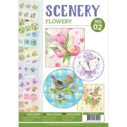 (POS10002)Push Out book Scenery 2 - Flowery