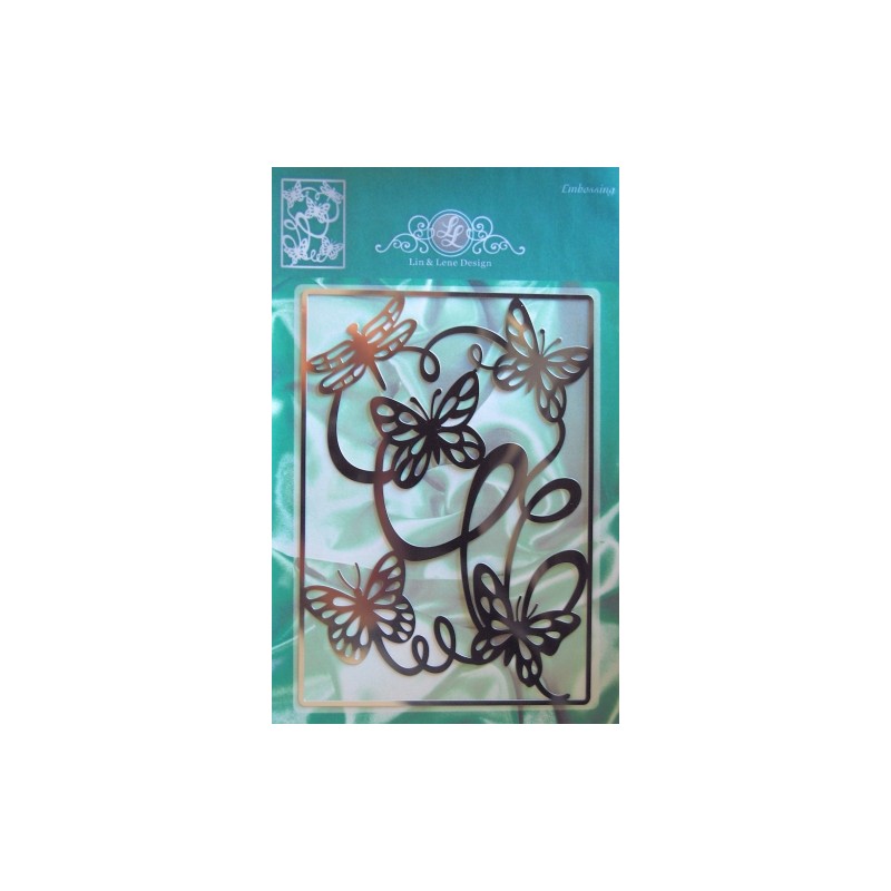 (1201/0073)Lin & Lene stencil achtergrond vlinder