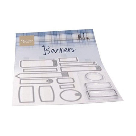 (CS1058)Clear stamp Banners by Marleen