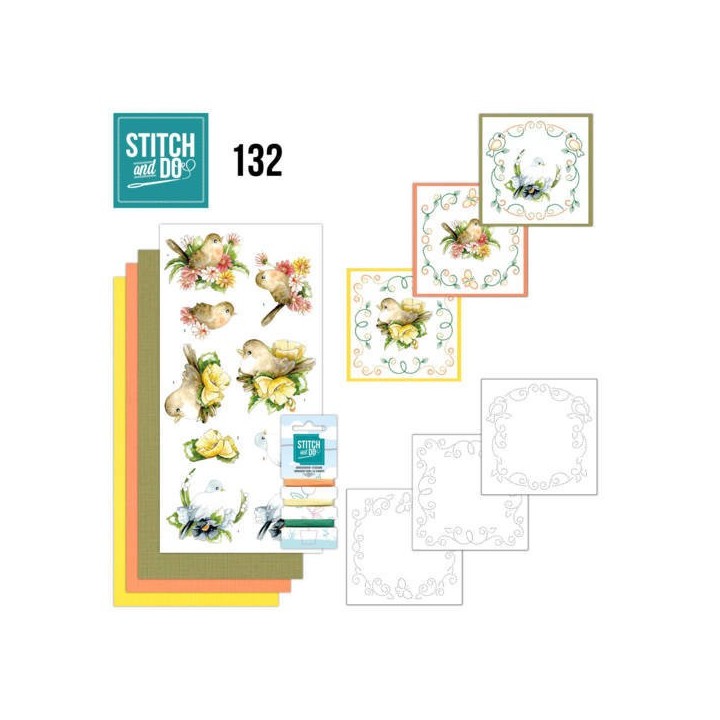 (STDO132)Stitch and Do 132 - Precious Marieke - Delicate Flowers - Birds