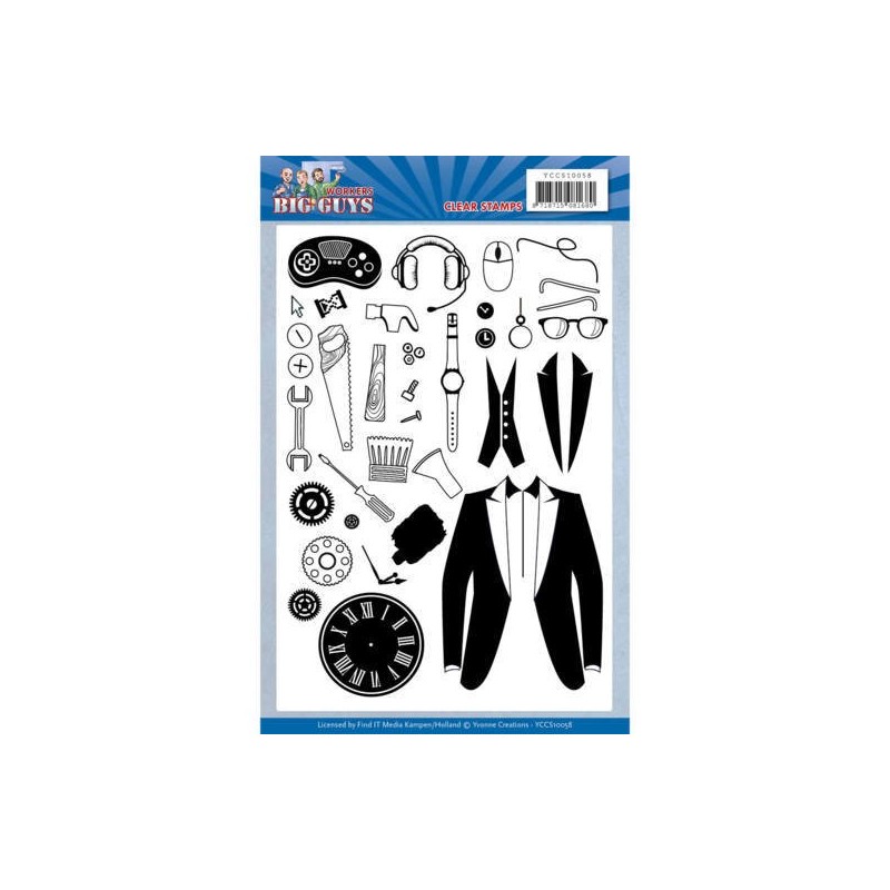 (YCCS10058)Clear Stamps - Yvonne Creations - Big Guys - Workers