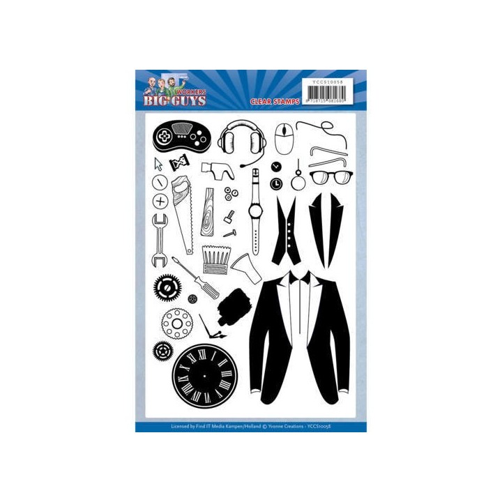 (YCCS10058)Clear Stamps - Yvonne Creations - Big Guys - Workers