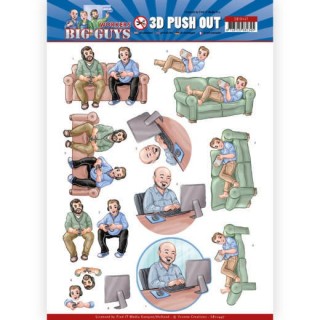 (SB10447)3D Push Out - Yvonne Creations - Big Guys - Workers - Gaming