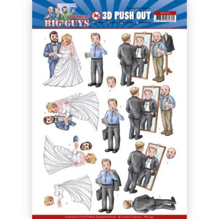 (SB10449)3D Push Out - Yvonne Creations - Big Guys - Workers - Well Dressed
