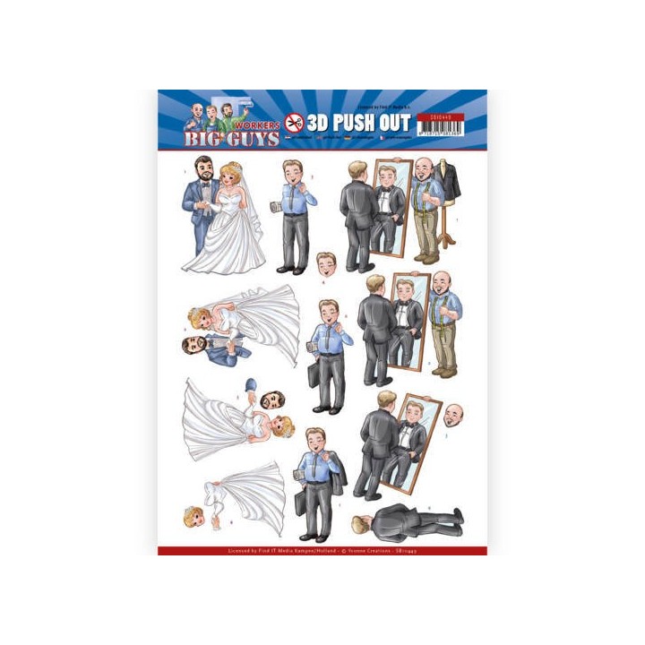 (SB10449)3D Push Out - Yvonne Creations - Big Guys - Workers - Well Dressed