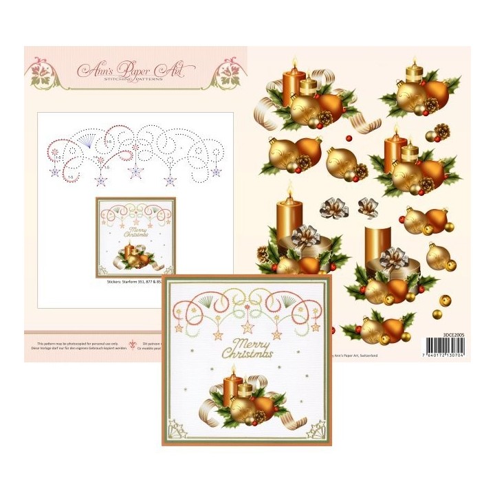 (3DCE2005)3D Card Embroidery Sheet 5 Holiday Decor