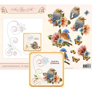(3DCE2013)3D Card Embroidery Sheet 13 Bluebirds