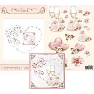(3DCE2017)3D Card Embroidery Sheet 17 Heart