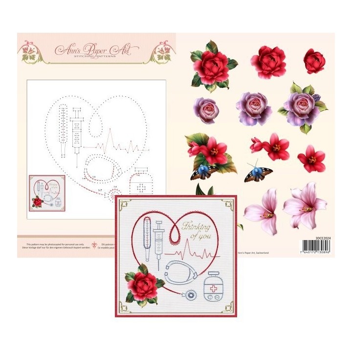 (3DCE2024)3D Card Embroidery Sheet 24 Medical