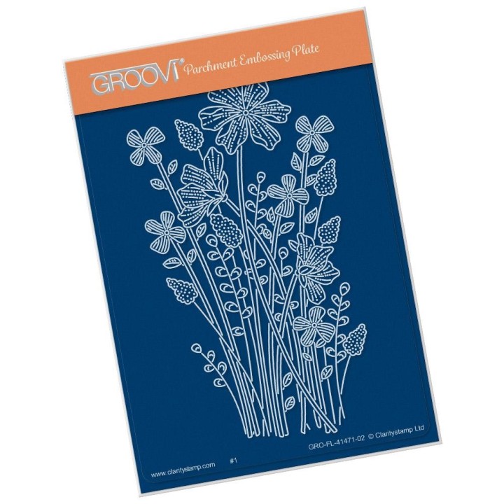 (GRO-FL-41471-02)Groovi® plate A6 TINA'S MEADOW FLOWER SPRAY