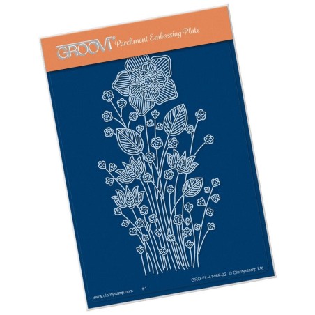 (GRO-FL-41469-02)Groovi® plate A6 TINA'S DAFFODIL FLOWER SPRAY