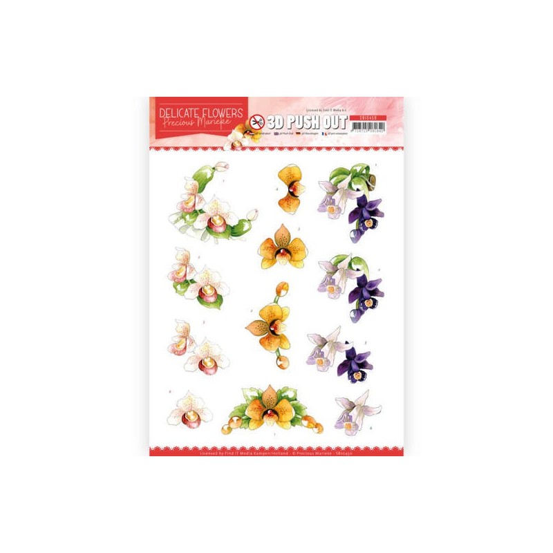 (SB10450)3D Push Out - Precious Marieke - Delicate Flowers - Orchid