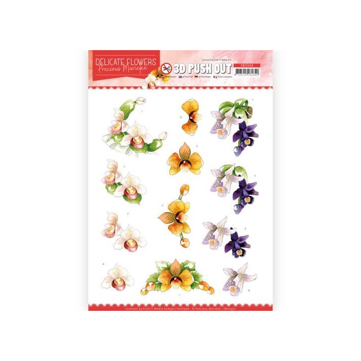 (SB10450)3D Push Out - Precious Marieke - Delicate Flowers - Orchid