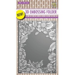 (EF3D009)Nellie's Choice Embossing folder  Flower Frame