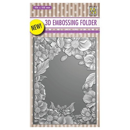 (EF3D009)Nellie's Choice Embossing folder  Flower Frame