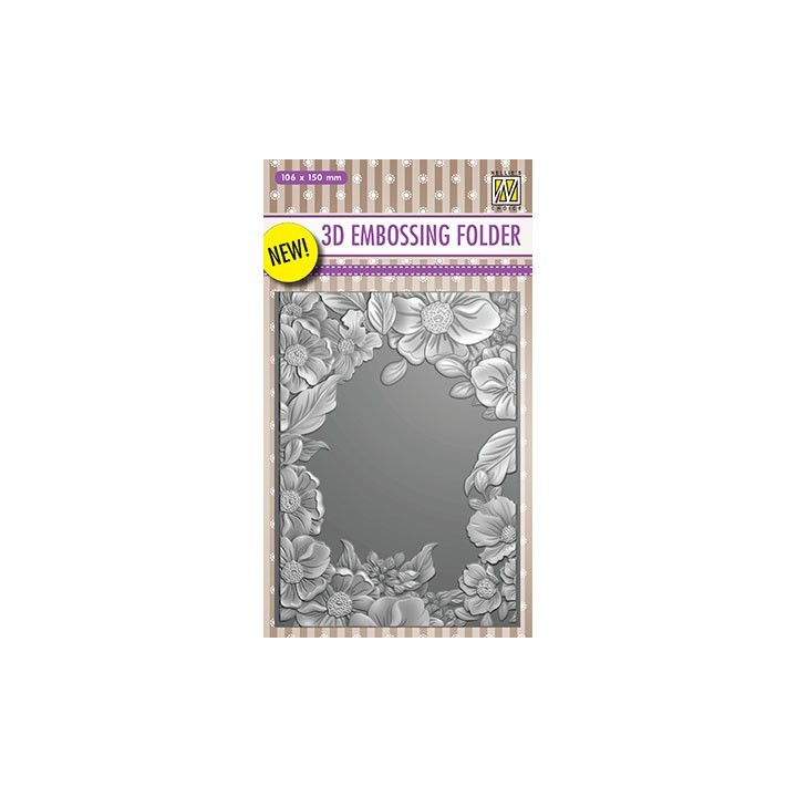 (EF3D009)Nellie's Choice Embossing folder  Flower Frame