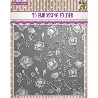 (EF3D011)Nellie's Choice Embossing folder Roses