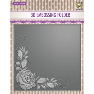 (EF3D012)Nellie's Choice Embossing folder Rose Corner
