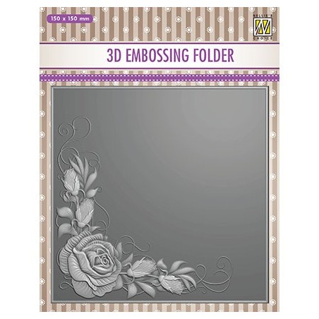 (EF3D012)Nellie's Choice Embossing folder Rose Corner