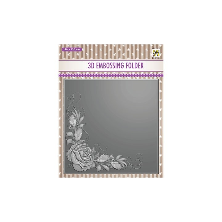 (EF3D012)Nellie's Choice Embossing folder Rose Corner