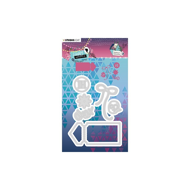 (STENCILHM291)Studio Light Cutting and Embossing Die Happy Moments nr.291