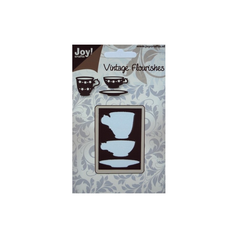 (6003/0022)stencil Vintage Flourishes - mug/Cup + Saucer