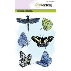 (1323)CraftEmotions clearstamps A6 - butterflies