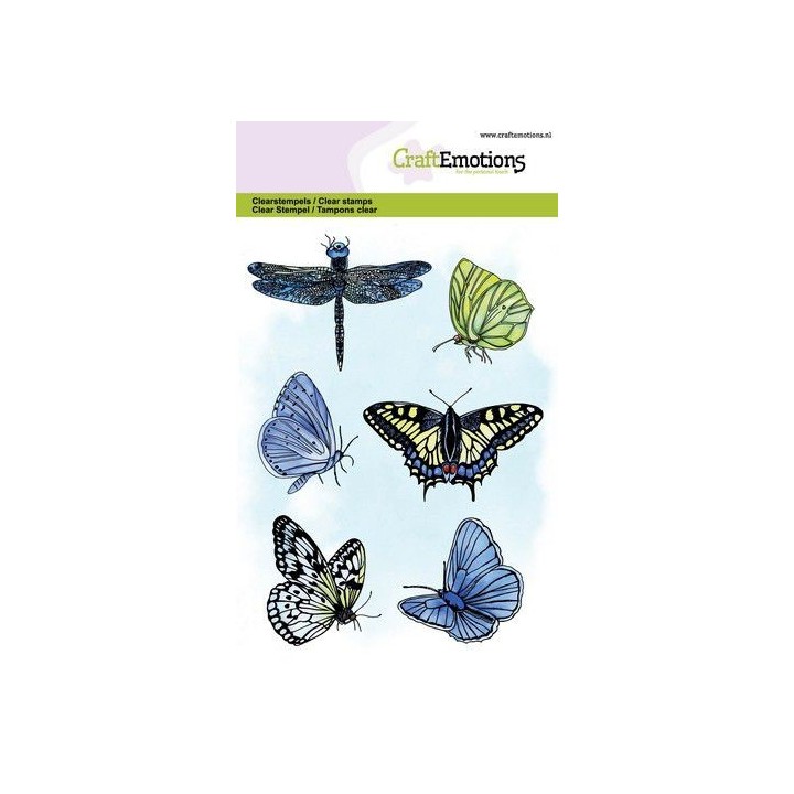 (1323)CraftEmotions clearstamps A6 - butterflies