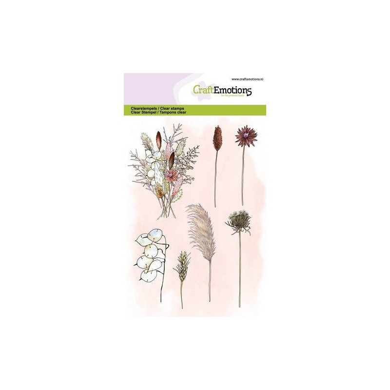 (1330)CraftEmotions clearstamps A6 - dried flowers bouquet and branches